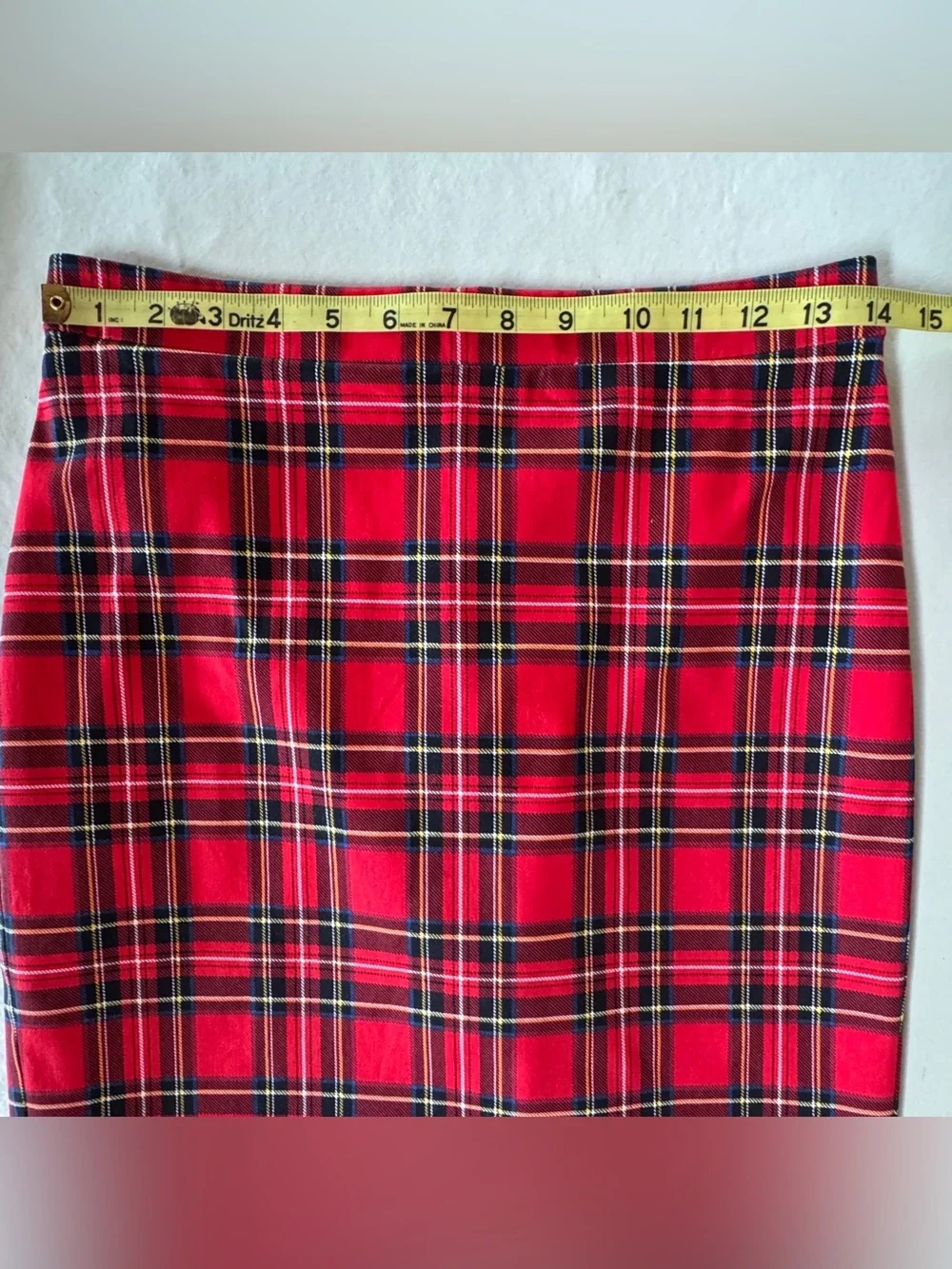 J Crew Cotton Sateen Red Tartan Plaid Lined Holiday Pencil Skirt AD141 (0)